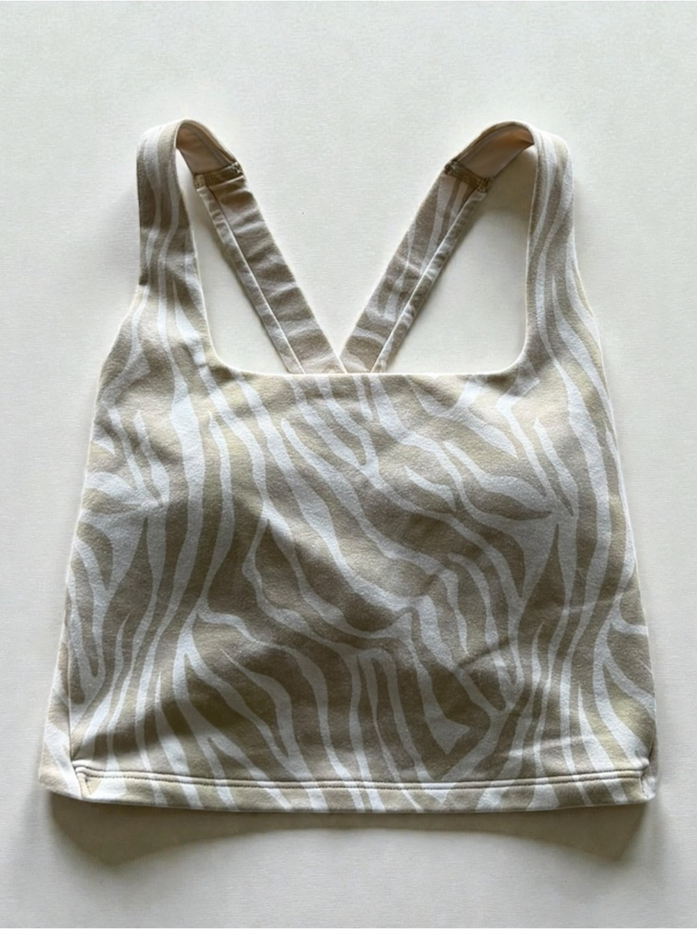 Old Navy Zebra Print Cross-Back Crop Sports Bra‎ Top XS